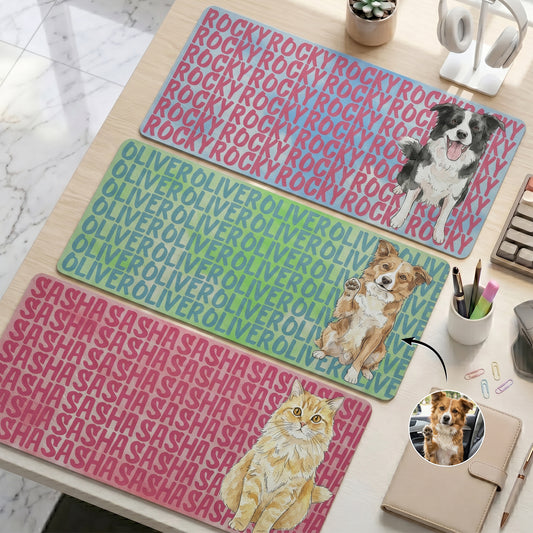 Custom-Pet-Portrait-&-Name-Watercolor-Style-Personalized-Desk-Mat-1
