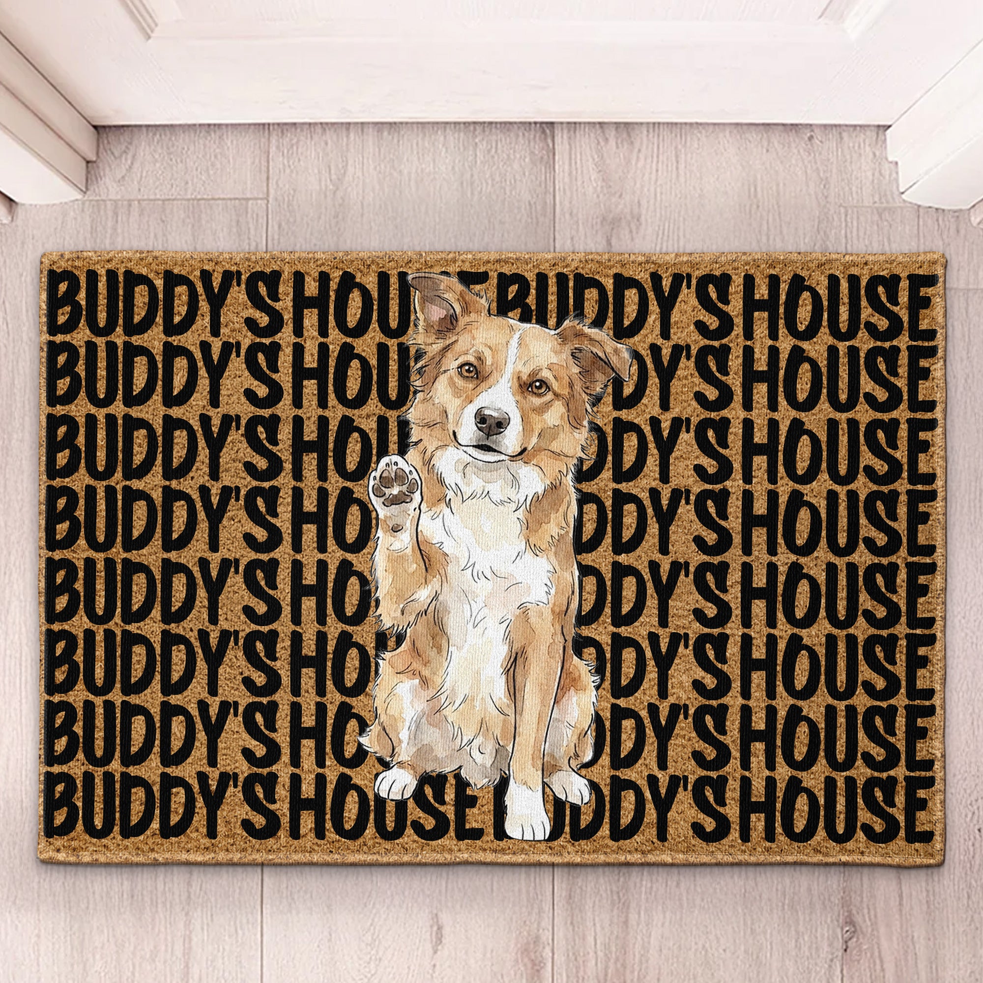 Custom-Pet-Portrait-&-Name-Watercolor-Style-Personalized-Doormat-2