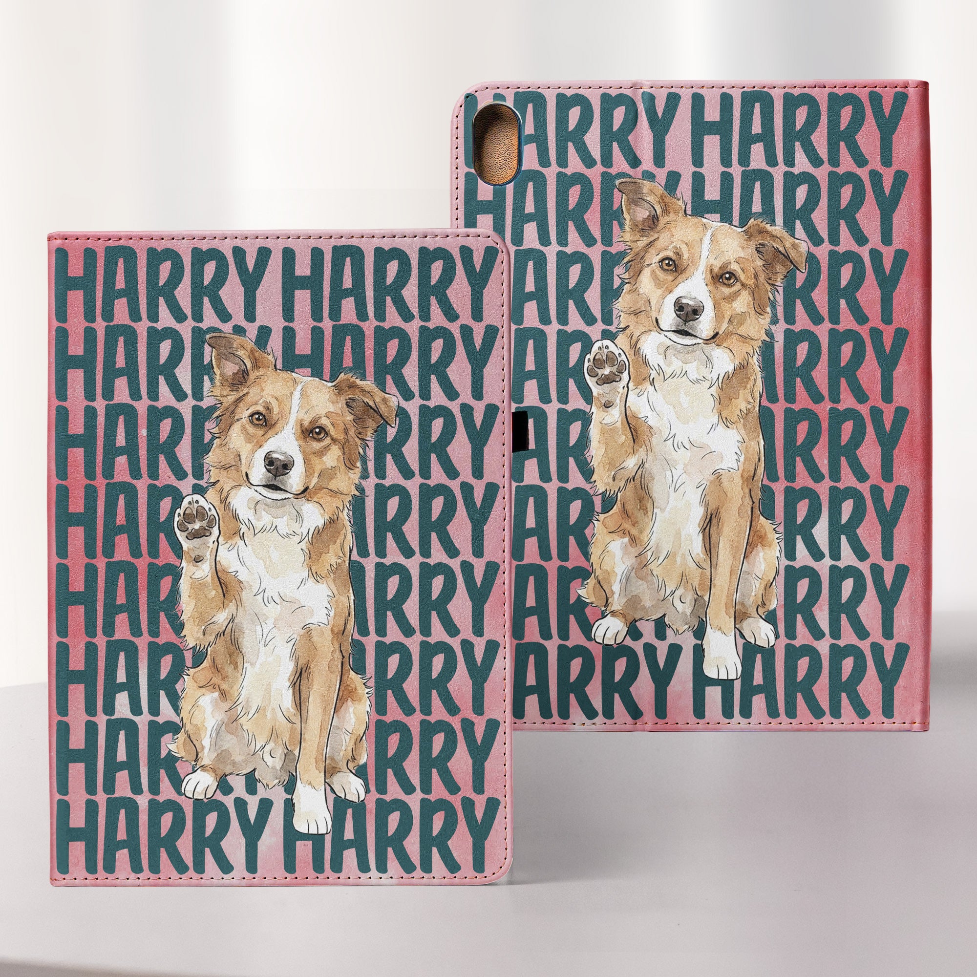 Custom-Pet-Portrait-&-Name-Watercolor-Style-Personalized-Ipad-Case-2