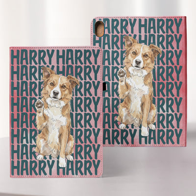 Custom Pet Portrait & Name Watercolor Style - Personalized Ipad Case