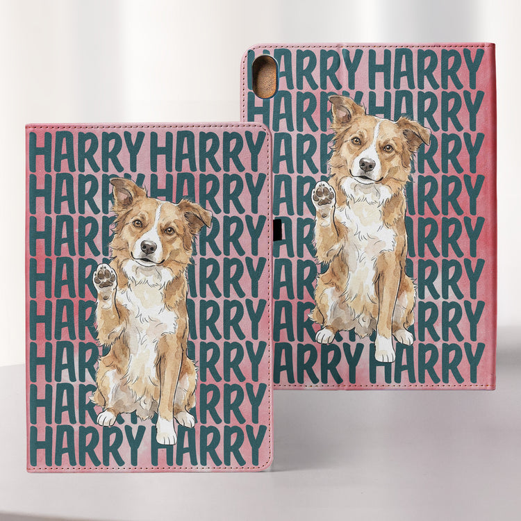 Custom-Pet-Portrait-&-Name-Watercolor-Style-Personalized-Ipad-Case-2