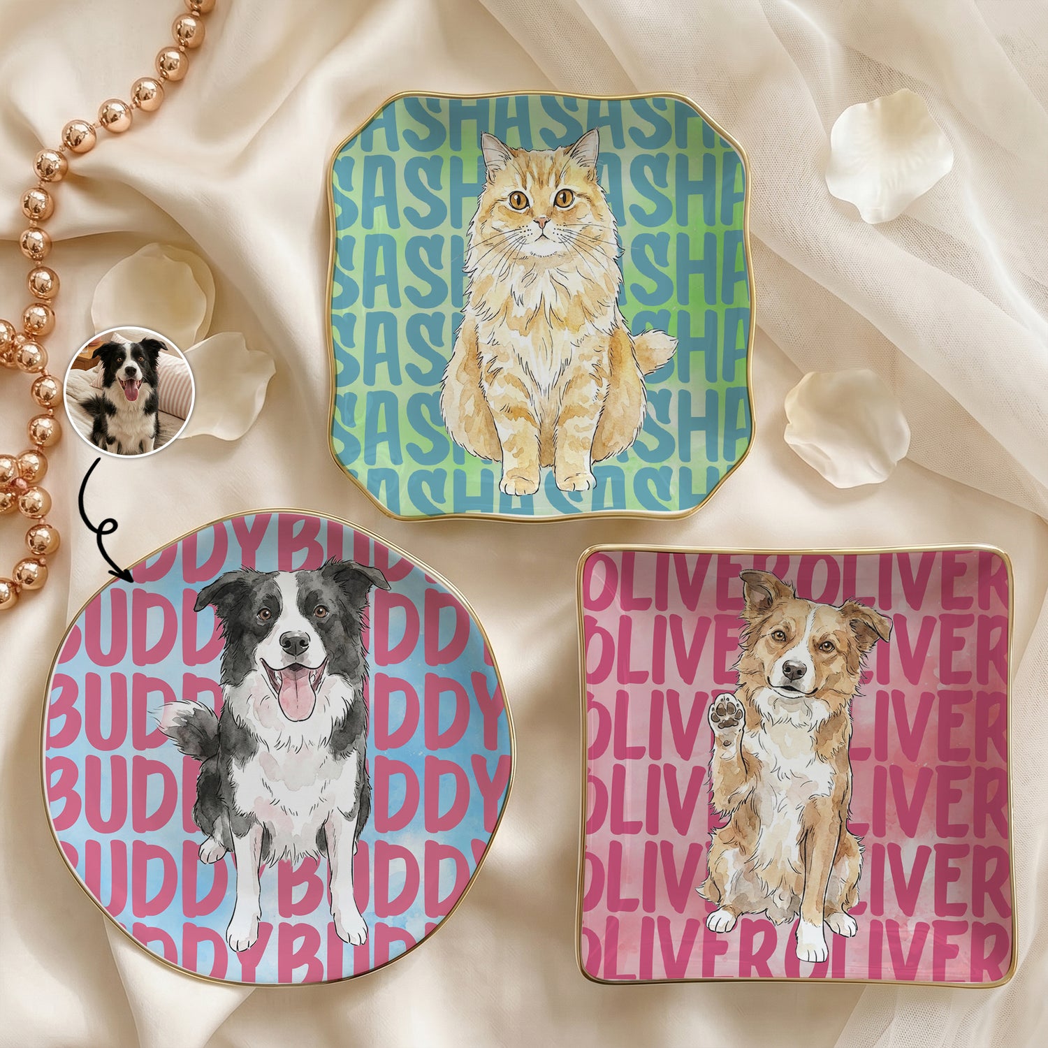 Custom-Pet-Portrait-&-Name-Watercolor-Style-Personalized-Jewelry-Dish-1