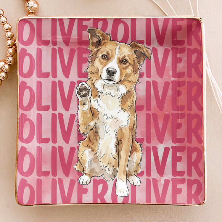 Custom-Pet-Portrait-&-Name-Watercolor-Style-Personalized-Jewelry-Dish-2