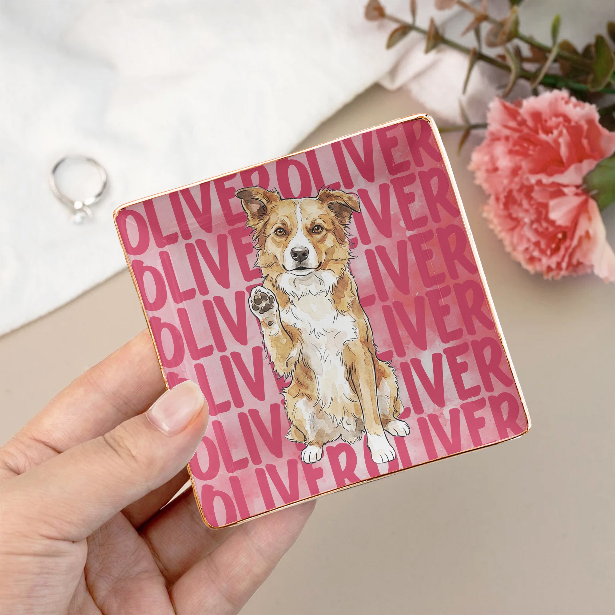 Custom-Pet-Portrait-&-Name-Watercolor-Style-Personalized-Jewelry-Dish-3