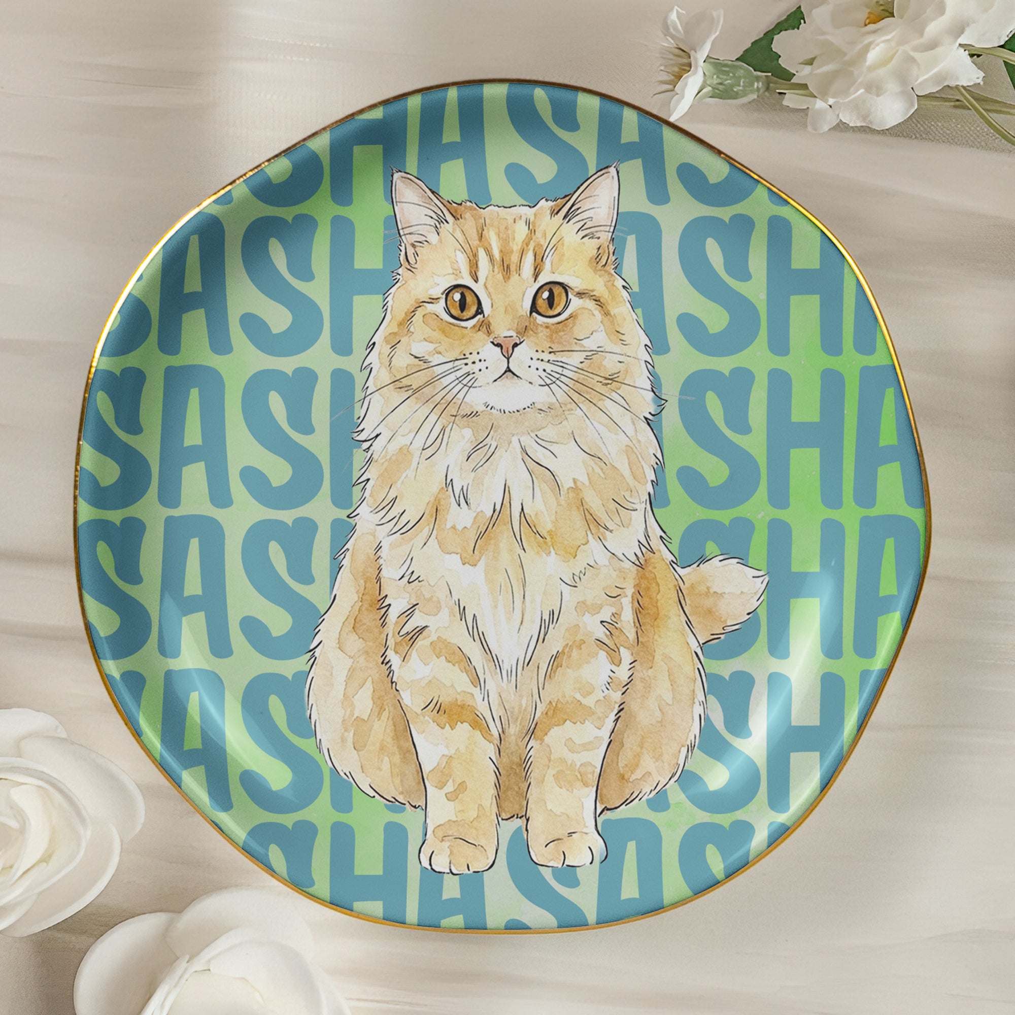 Custom-Pet-Portrait-&-Name-Watercolor-Style-Personalized-Jewelry-Dish-4