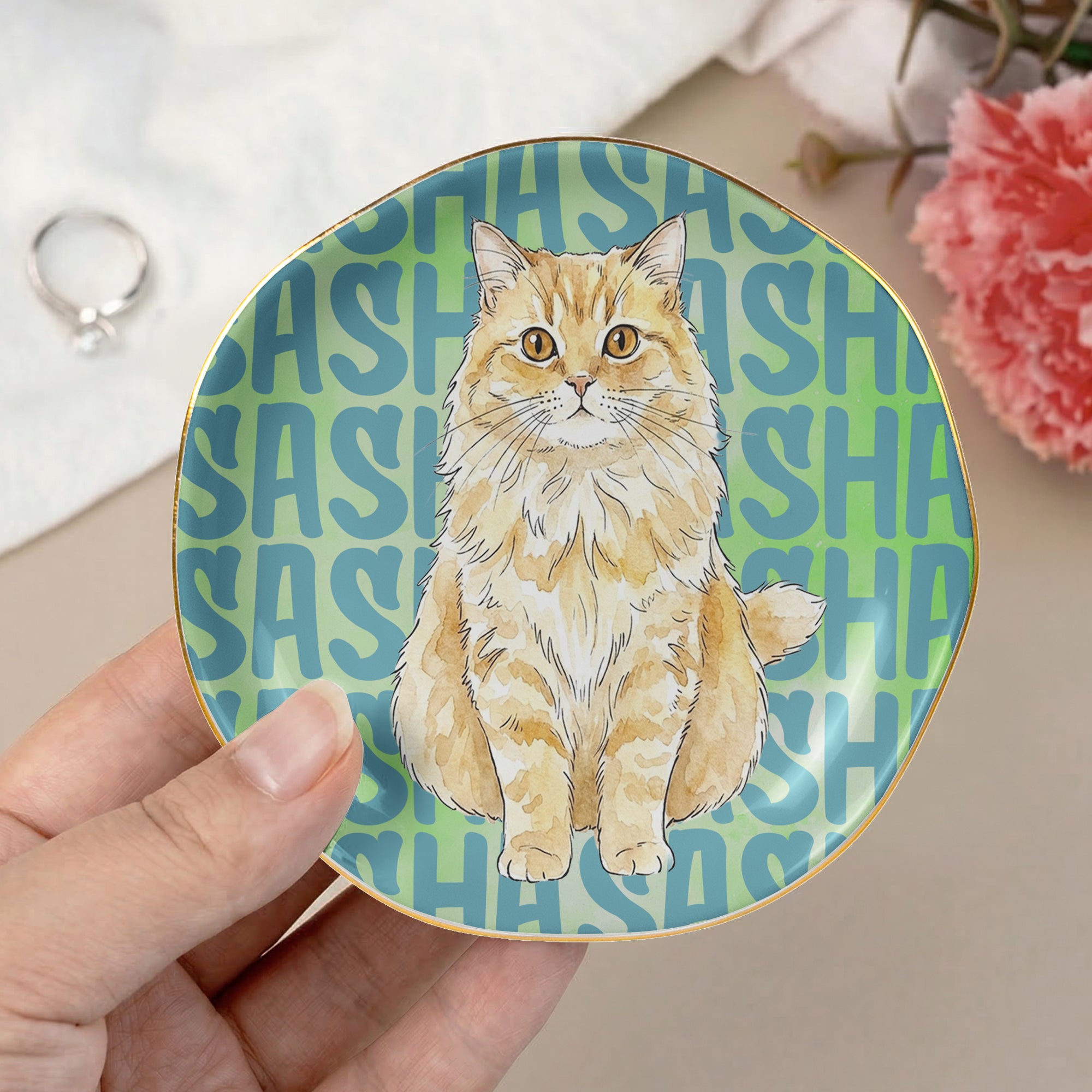 Custom-Pet-Portrait-&-Name-Watercolor-Style-Personalized-Jewelry-Dish-5