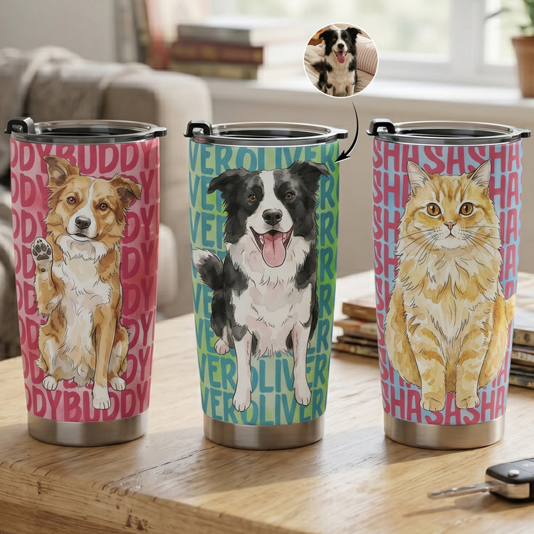 Custom-Pet-Portrait-&-Name-Watercolor-Style-Personalized-Tumbler-Cup-1