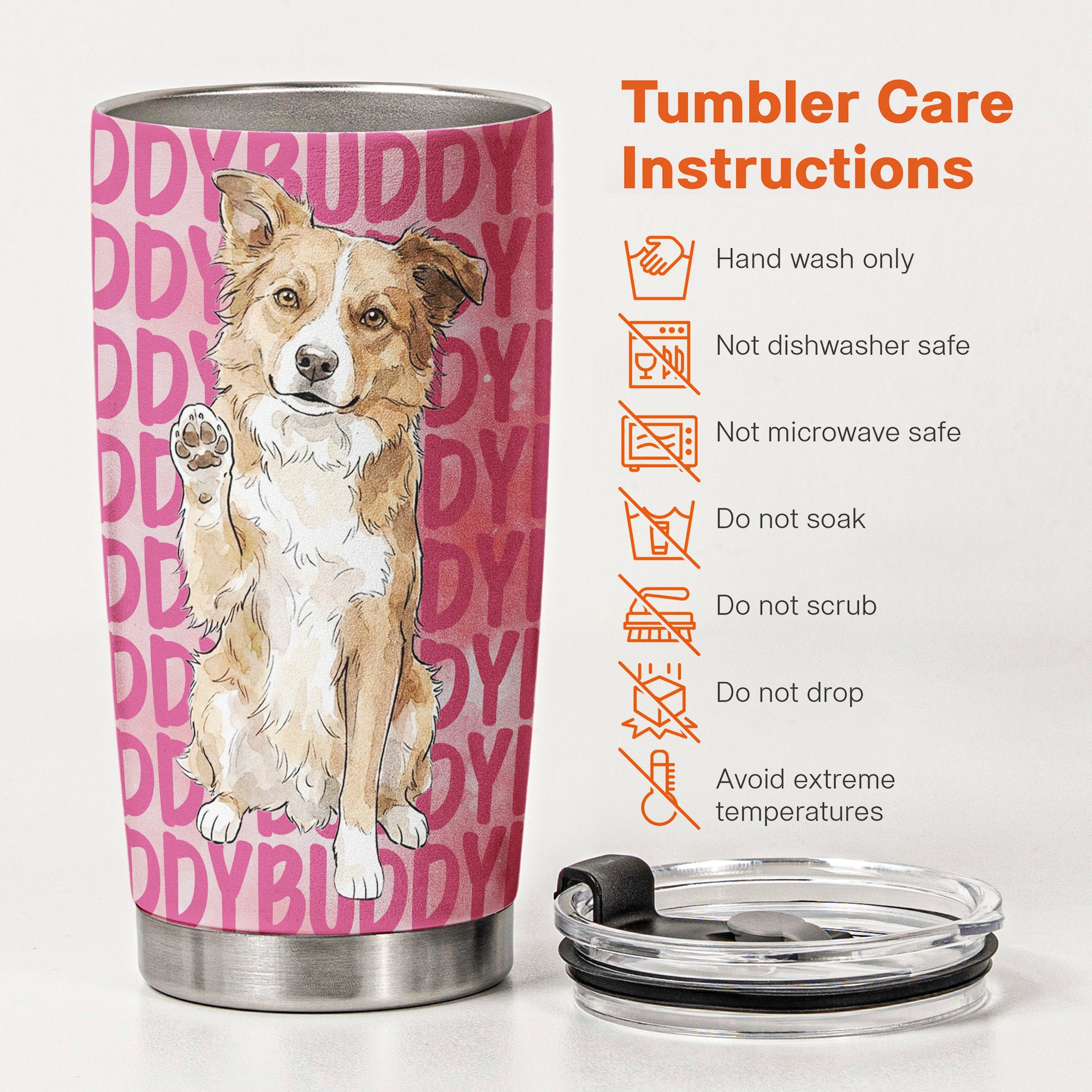Custom-Pet-Portrait-&-Name-Watercolor-Style-Personalized-Tumbler-Cup-5
