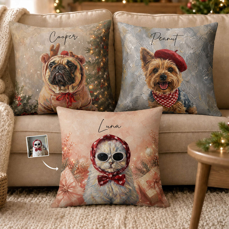Custom-Pet-Portrait-Oil-Painting-Art-Christmas-Decor-Gifts-For-Pet-Lovers-Personalized-Pillow-1