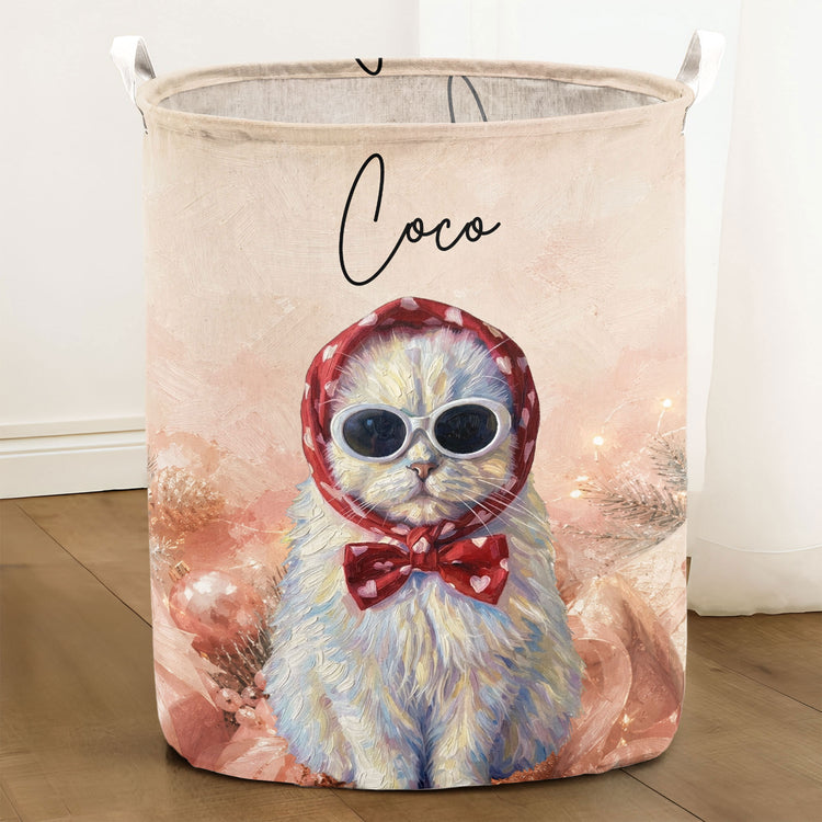 Custom-Pet-Portrait-Oil-Painting-Art-Personalized-Laundry-Storage-Basket-2