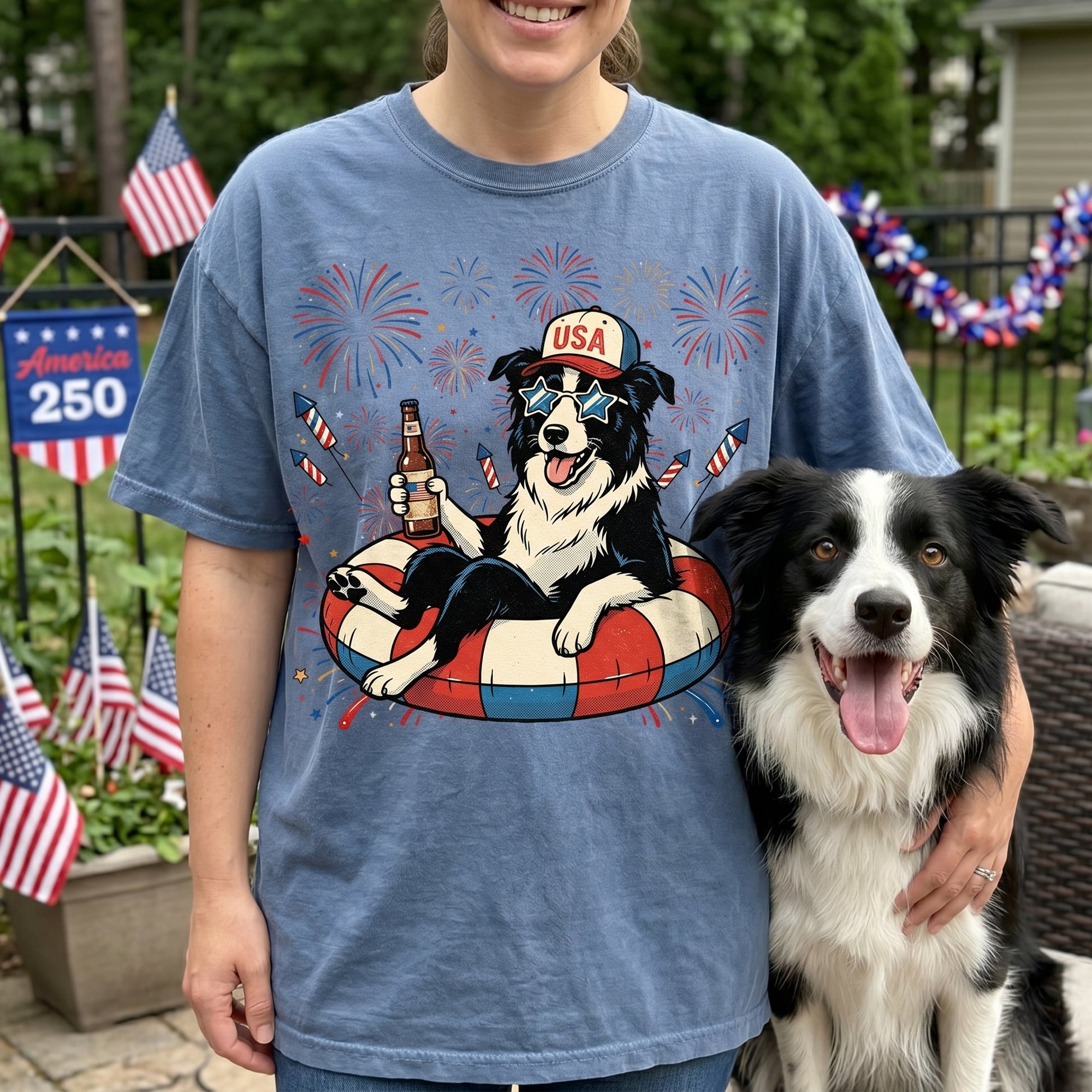 Custom-Pet-Portrait-Patriotic-Comic-Art-4th-Of-July-Personalized-Shirt-1