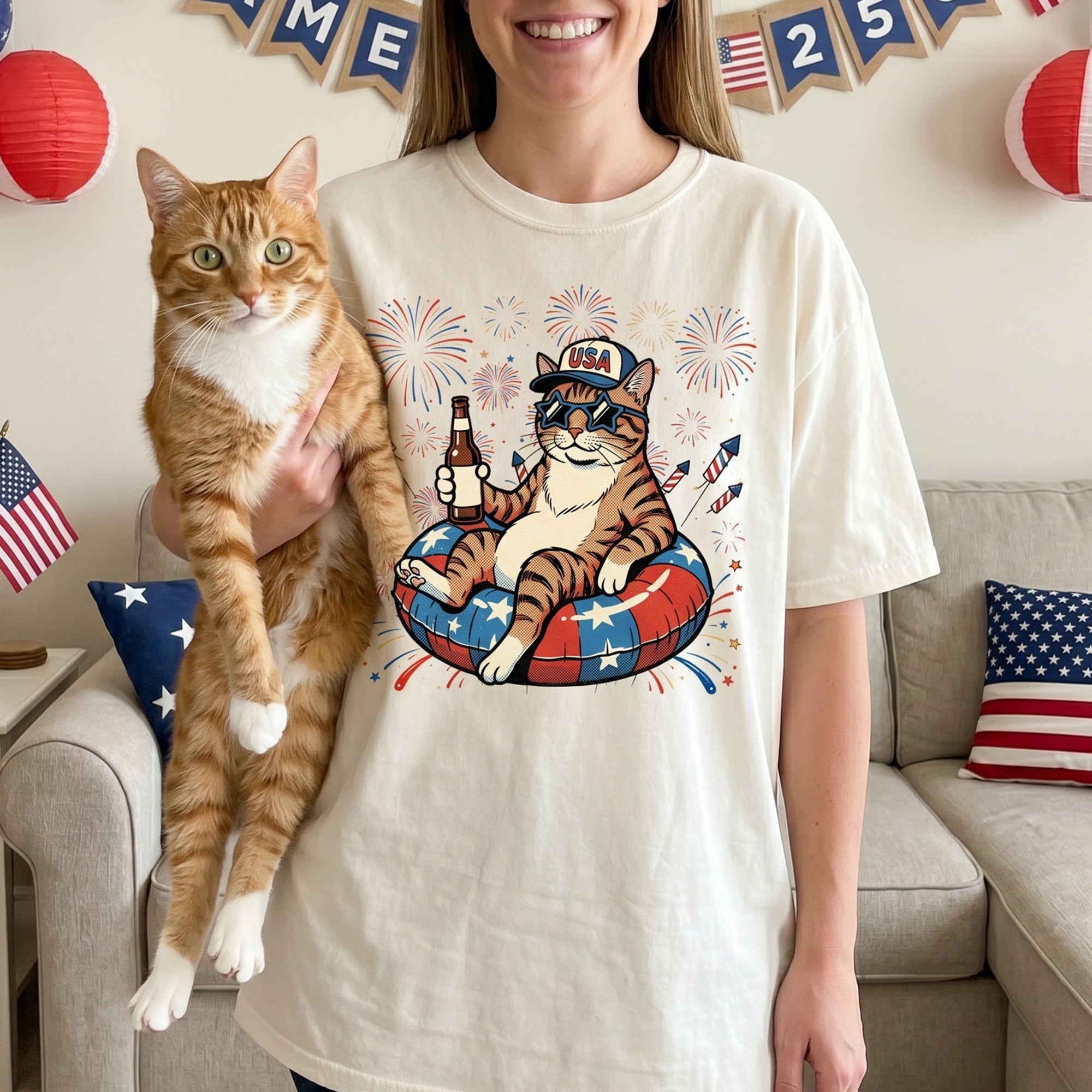 Custom-Pet-Portrait-Patriotic-Comic-Art-4th-Of-July-Personalized-Shirt-2