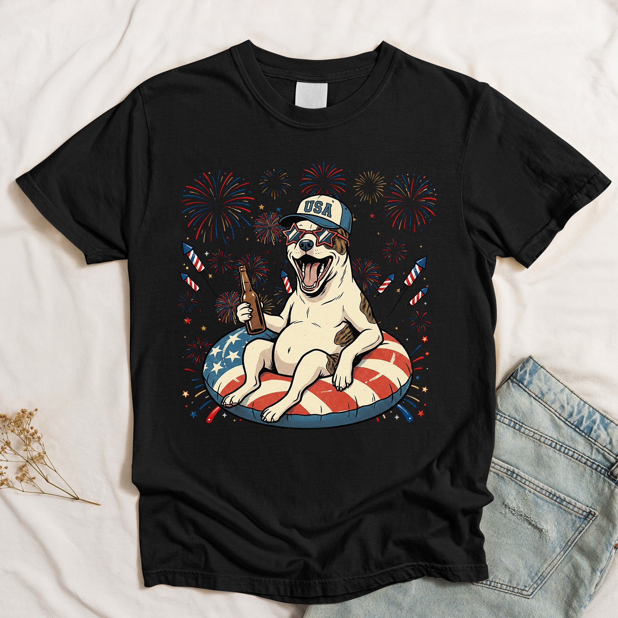 Custom-Pet-Portrait-Patriotic-Comic-Art-4th-Of-July-Personalized-Shirt-5