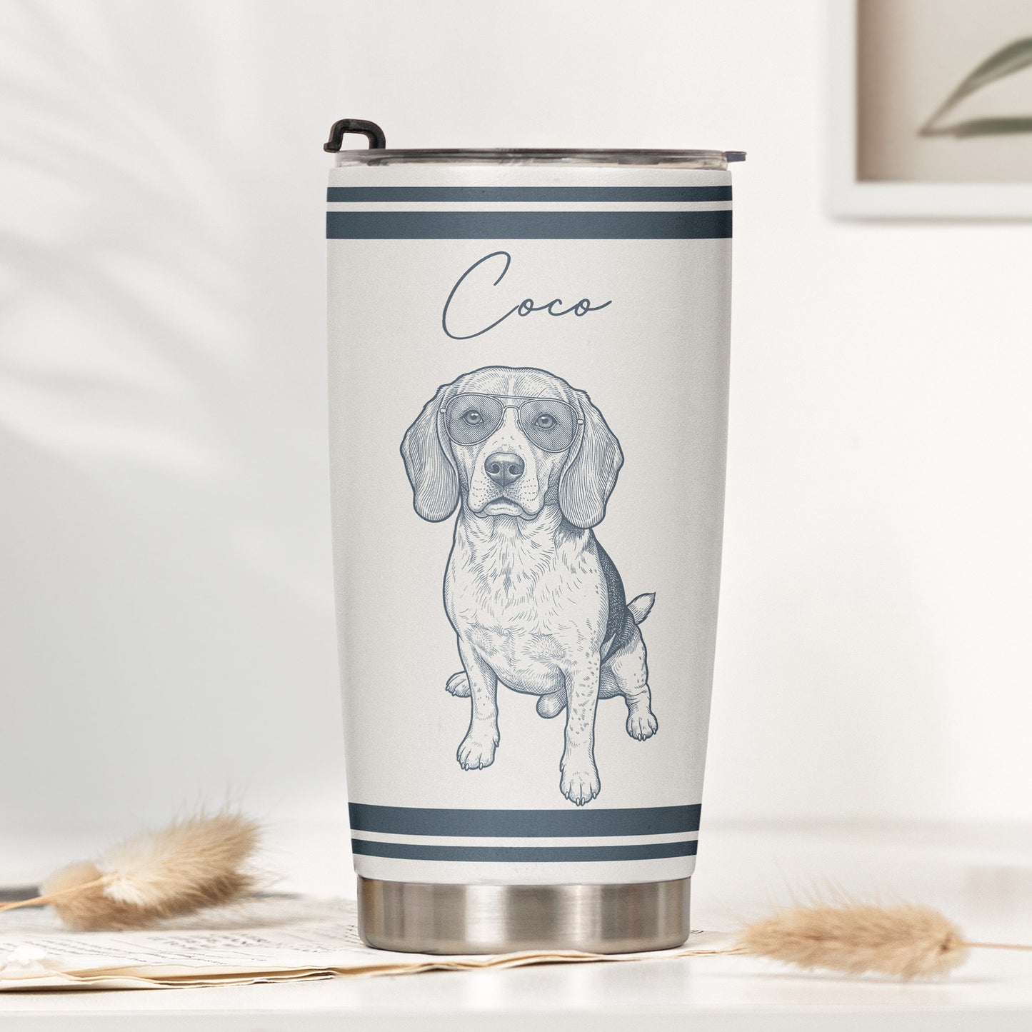 Custom-Pet-Portrait-Sketch-Art-Vintage-Retro-Gift-For-Pet-Lovers-Personalized-Tumbler-2