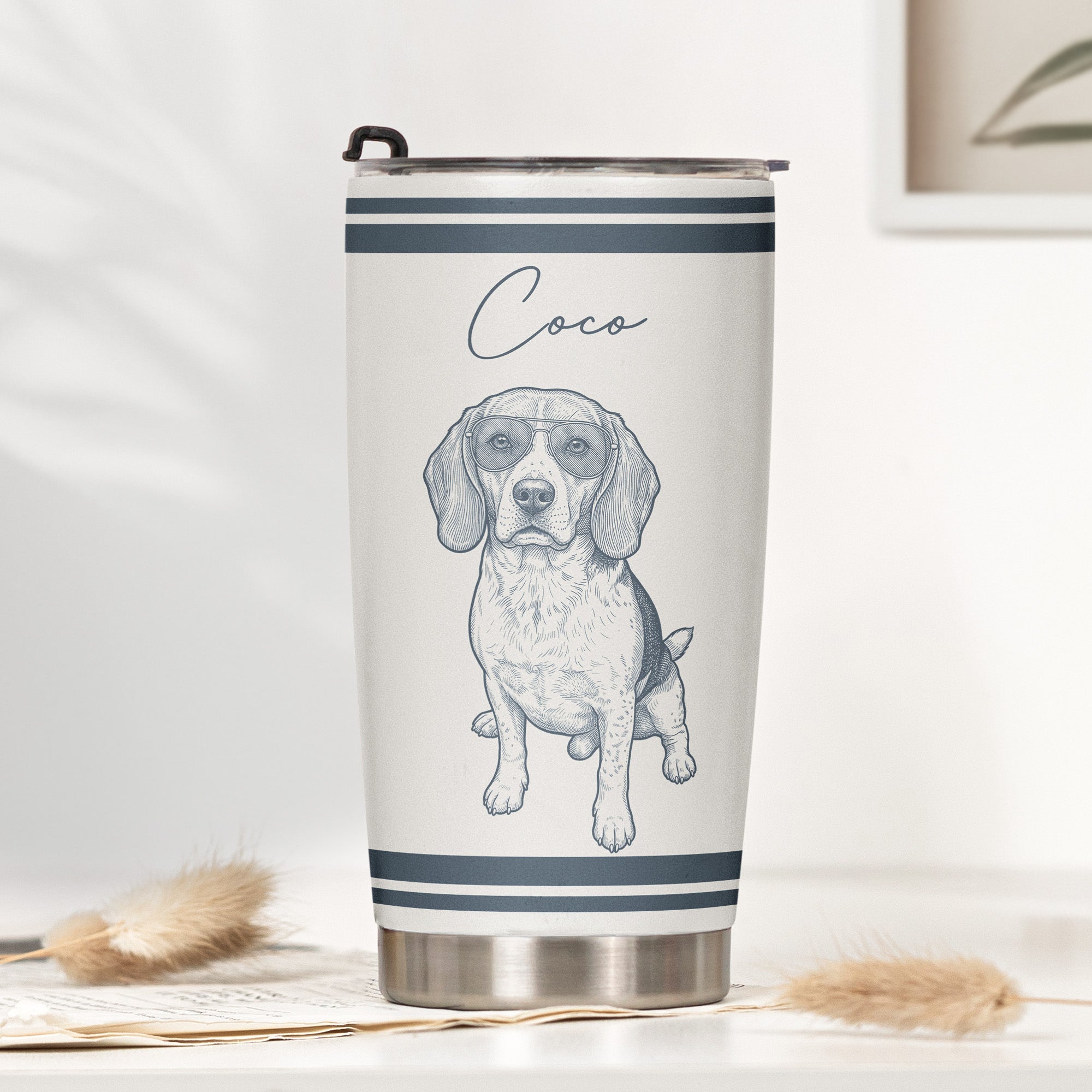 Custom-Pet-Portrait-Sketch-Art-Vintage-Retro-Gift-For-Pet-Lovers-Personalized-Tumbler-2