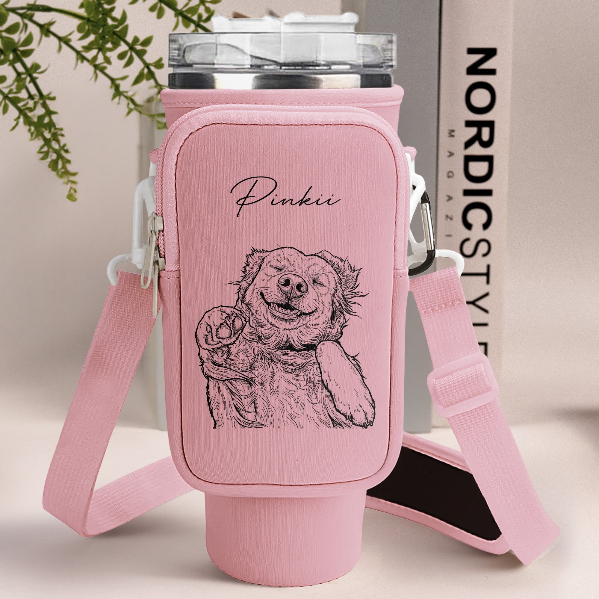 Custom-Pet-Portrait-Sketch-Line-Art-Custom-Water-Bottle-Carrier-Bag-5