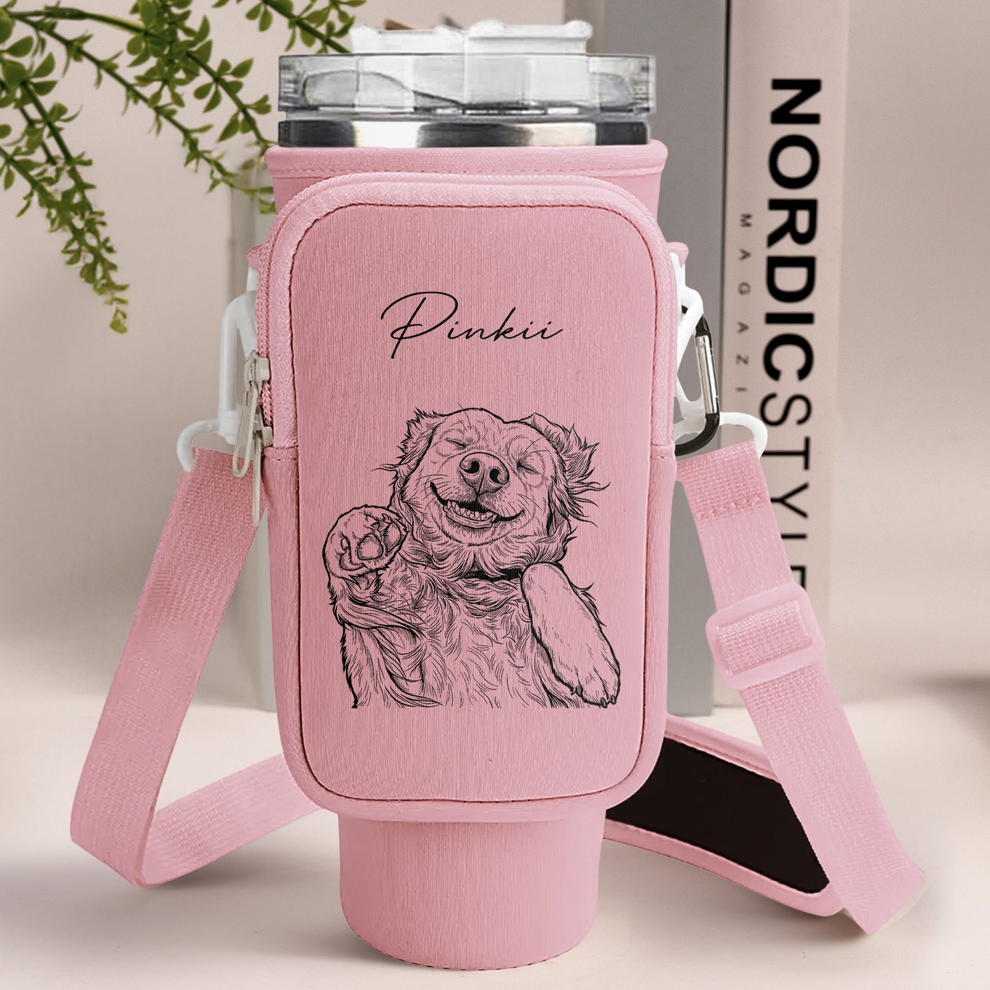 Custom-Pet-Portrait-Sketch-Line-Art-Custom-Water-Bottle-Carrier-Bag-5