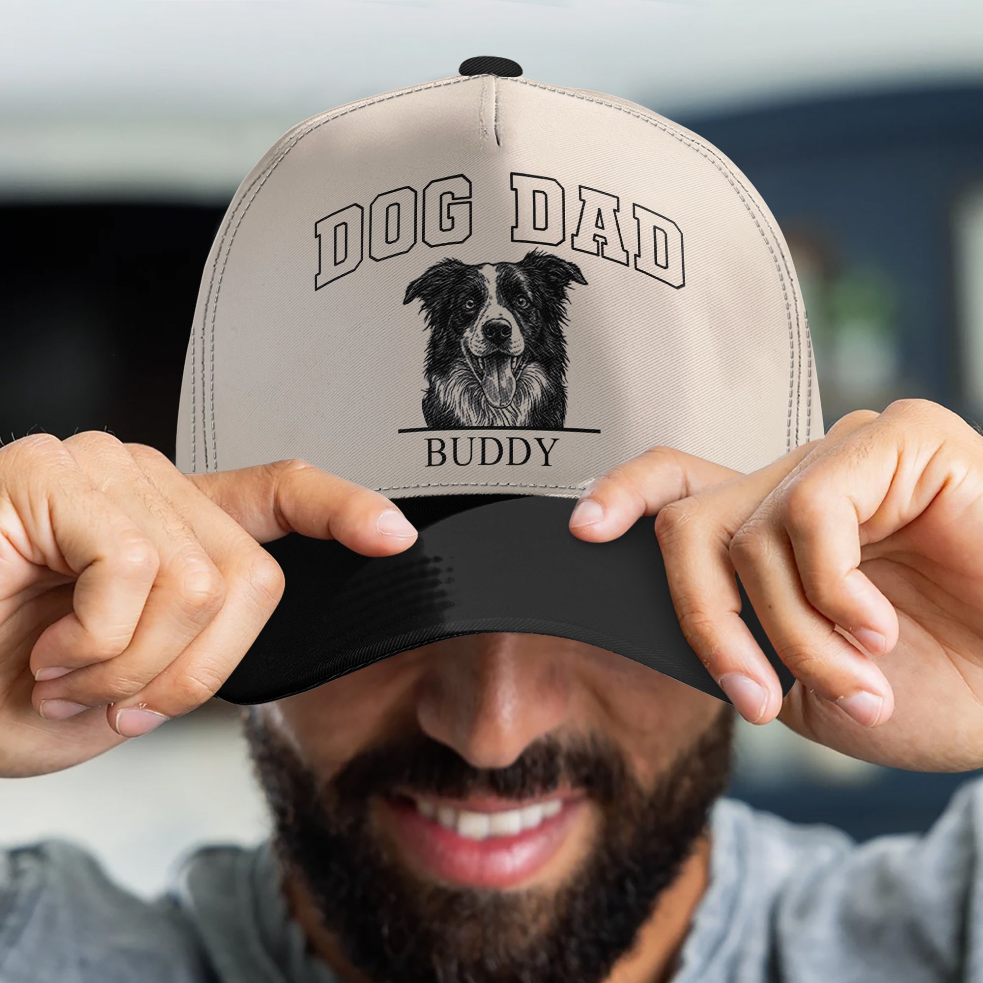 Custom-Pet-Portrait-Sketch-Line-Art-Dog-Dad-Dog-Mom-Gift-Personalized-Cap-4