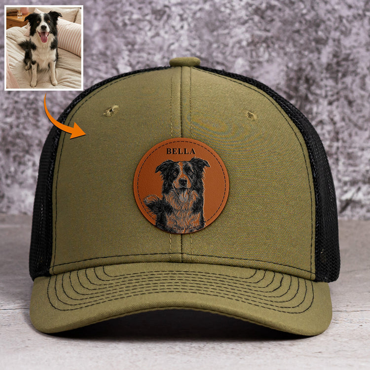 Custom_Pet_Portrait_Sketch_Line_Art_Gift_For_Pet_Lovers_Personalized_Cap_1
