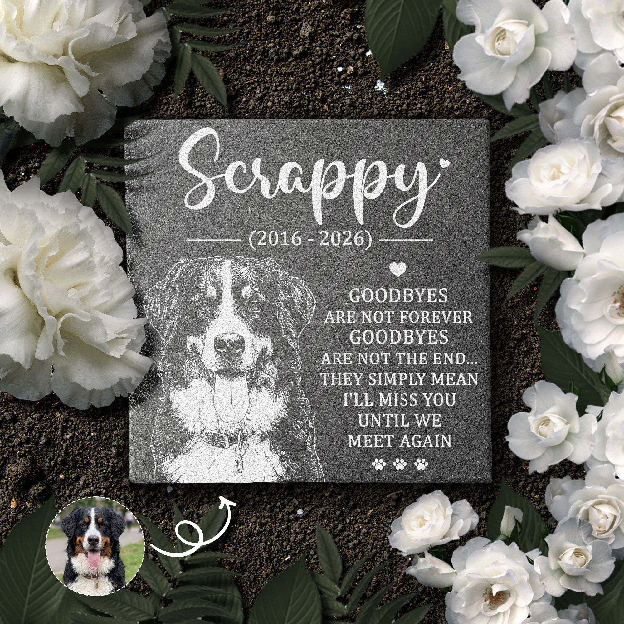 Custom-Pet-Portrait-Sketch-Line-Art-Memorial-Gift-For-Pet-Owner-Personalized-Garden-Stone-1