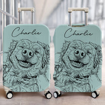 Custom-Pet-Portrait-Sketch-Line-Art-Personalized-Luggage-Cover-2