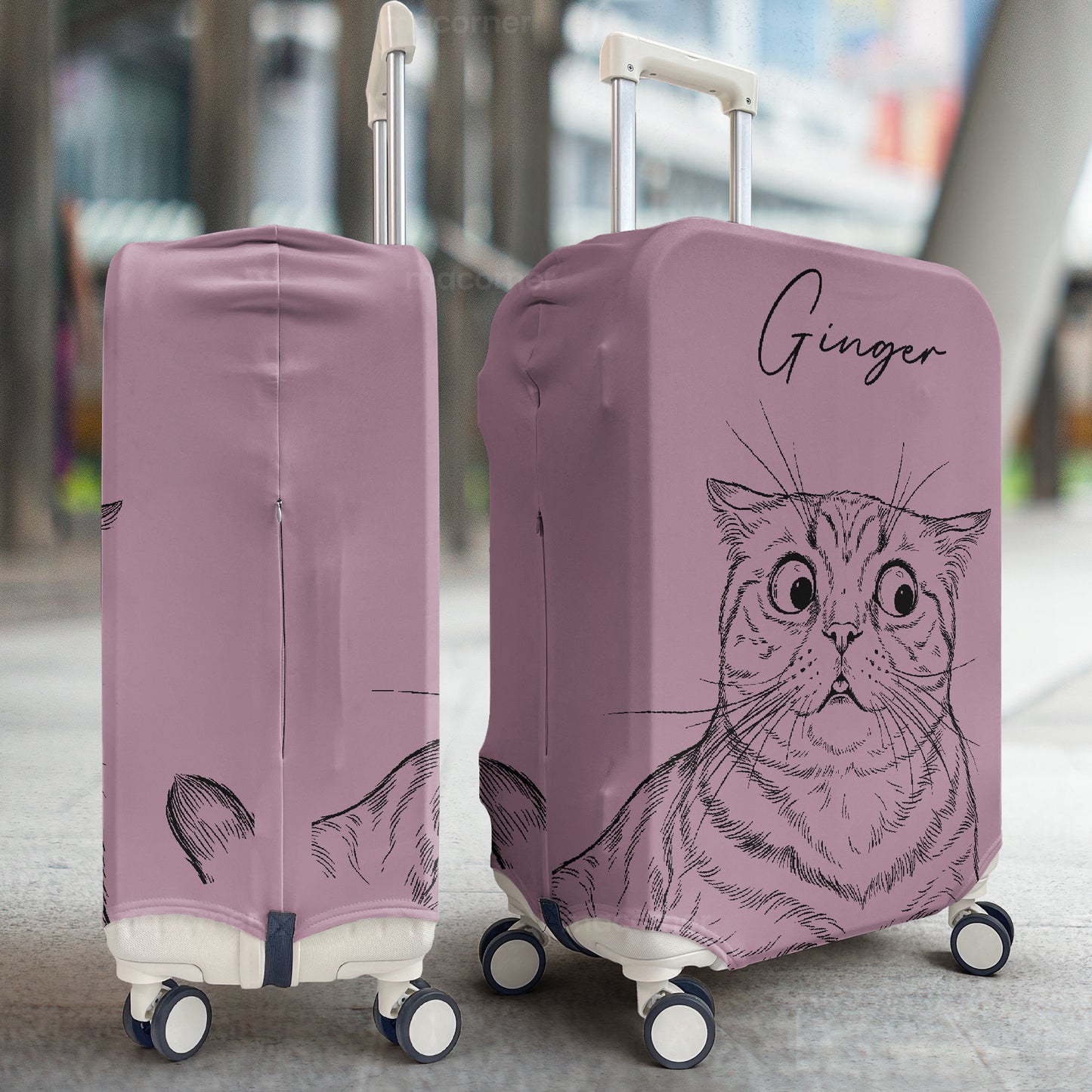 Custom-Pet-Portrait-Sketch-Line-Art-Personalized-Luggage-Cover-3