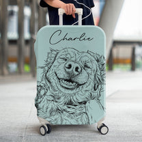 Custom-Pet-Portrait-Sketch-Line-Art-Personalized-Luggage-Cover-4