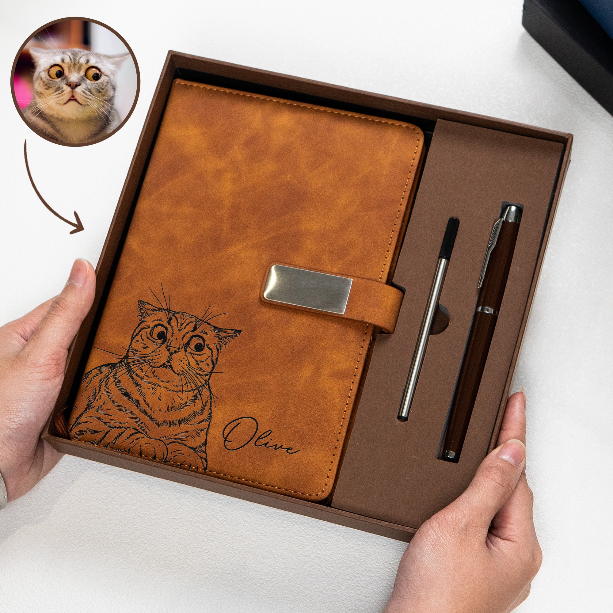 Custom-Pet-Portrait-Sketch-Line-Art-Personalized-Notebook-Set-1