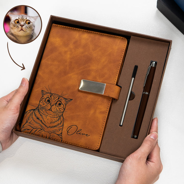 Custom-Pet-Portrait-Sketch-Line-Art-Personalized-Notebook-Set-1