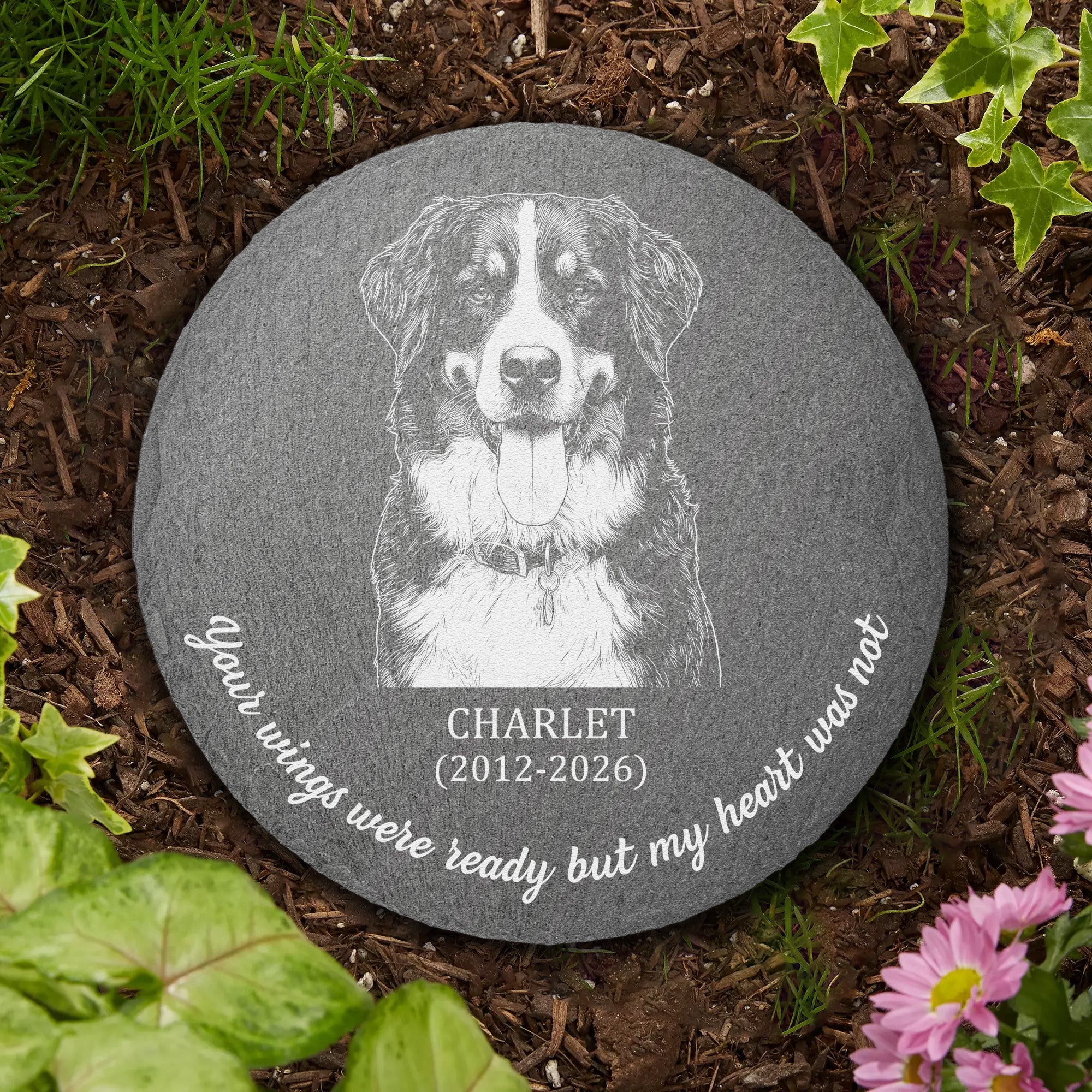 Custom-Pet-Portrait-Sketch-Line-Art-Pet-Loss-Gift-For-Pet-Owner-Personalized-Garden-Stone-3