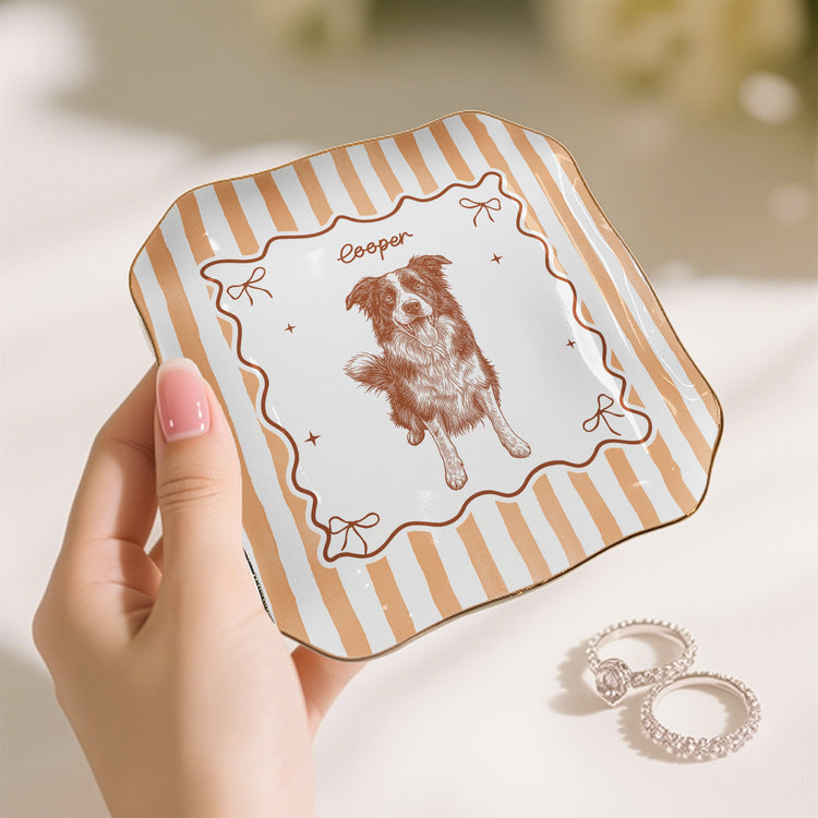 Custom-Pet-Portrait-Sketch-Line-Art-Striped-Style-Personalized-Jewelry-Dish-10