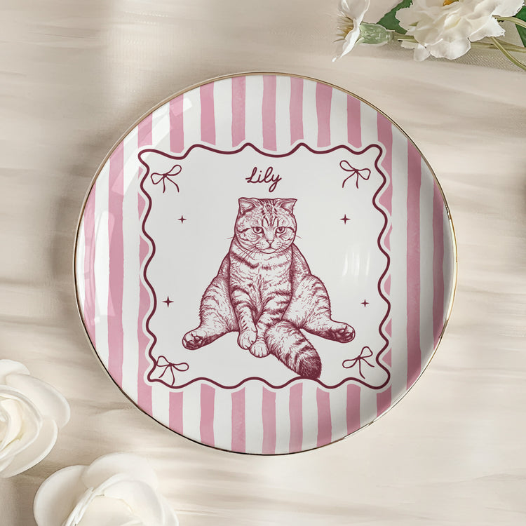 Custom-Pet-Portrait-Sketch-Line-Art-Striped-Style-Personalized-Jewelry-Dish-4