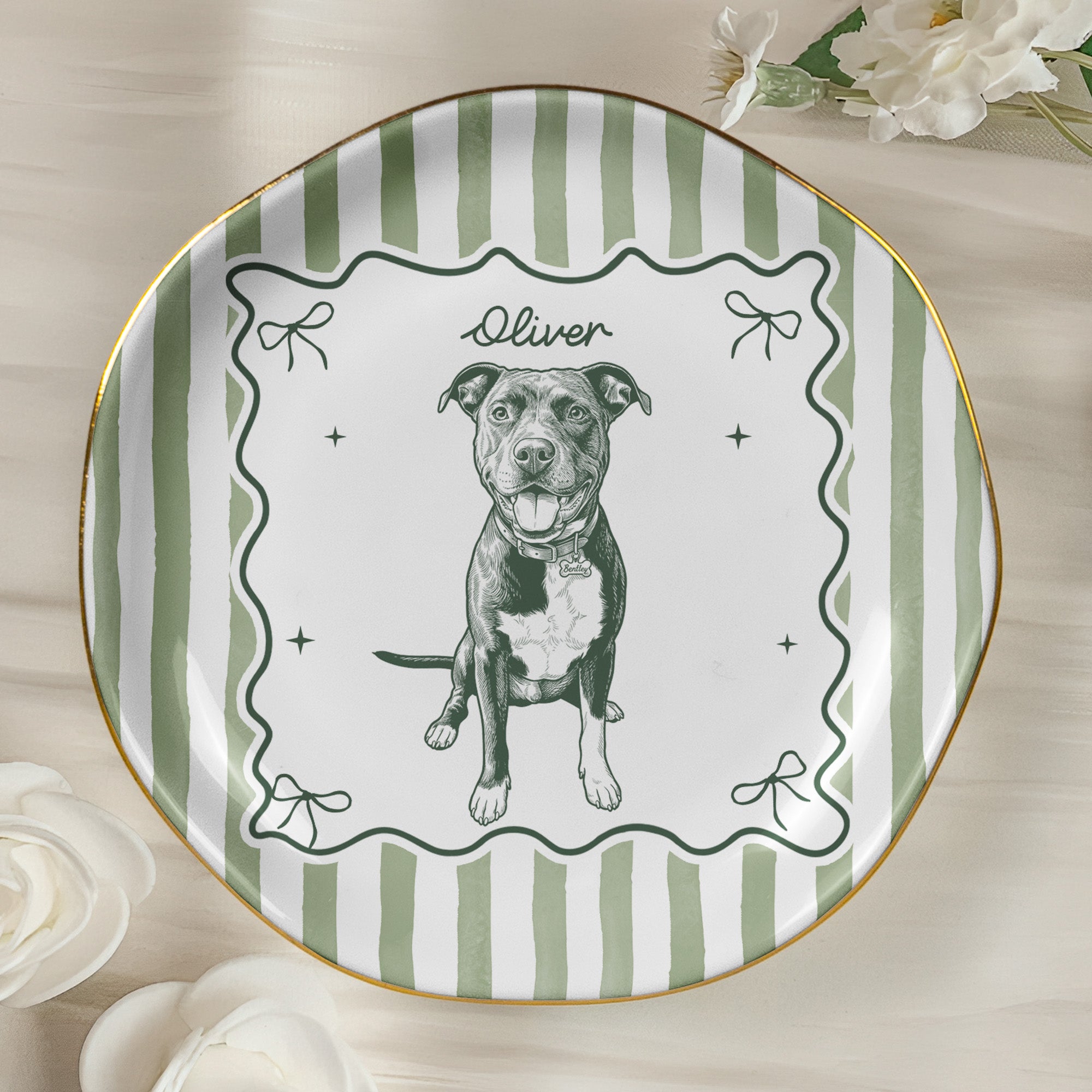 Custom-Pet-Portrait-Sketch-Line-Art-Striped-Style-Personalized-Jewelry-Dish-5
