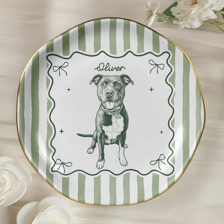 Custom-Pet-Portrait-Sketch-Line-Art-Striped-Style-Personalized-Jewelry-Dish-5