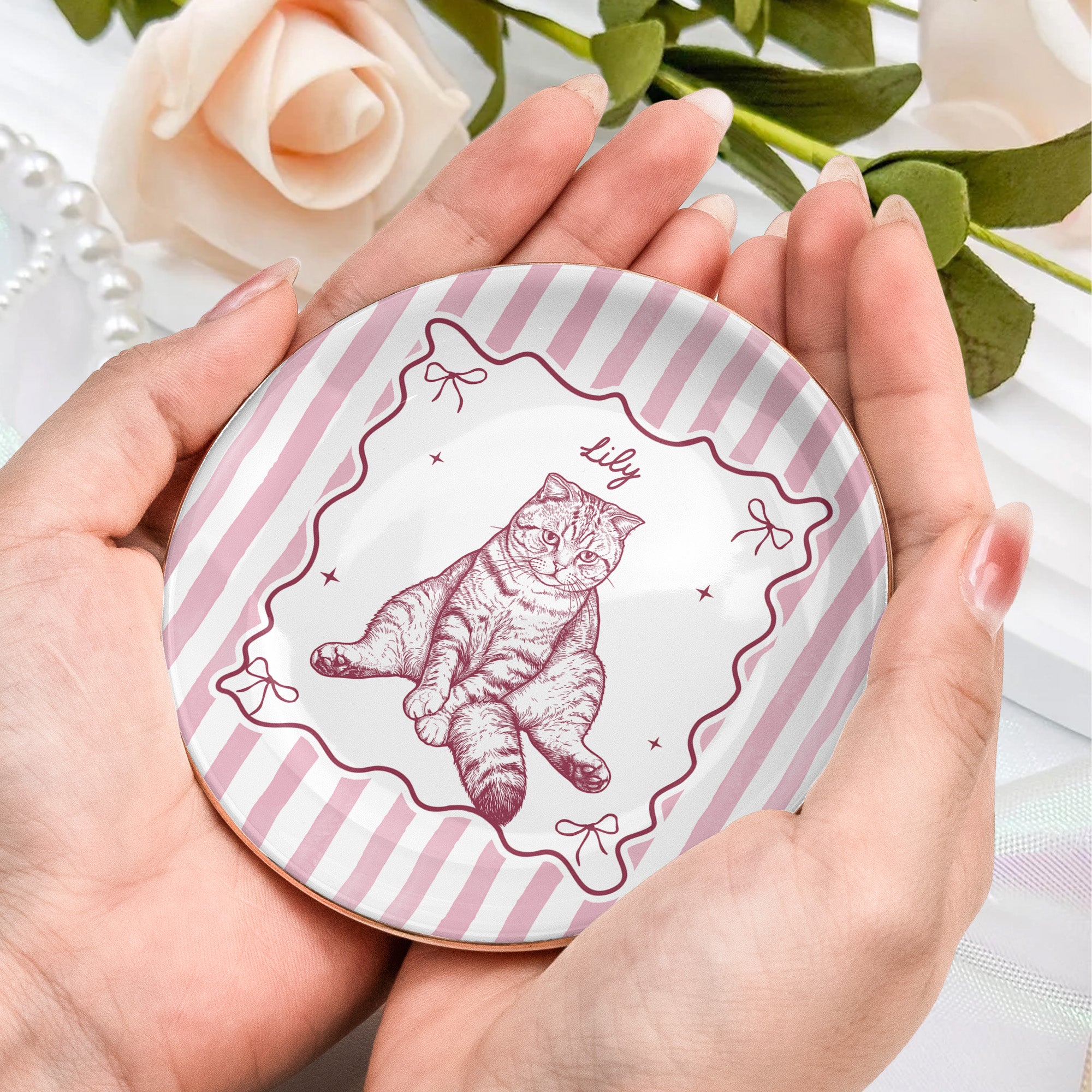 Custom-Pet-Portrait-Sketch-Line-Art-Striped-Style-Personalized-Jewelry-Dish-7
