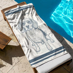 Custom-Pet-Portrait-Sketch-Line-Art-Summer-Gift-For-Pet-Lovers-Personalized-Beach-Towel-5