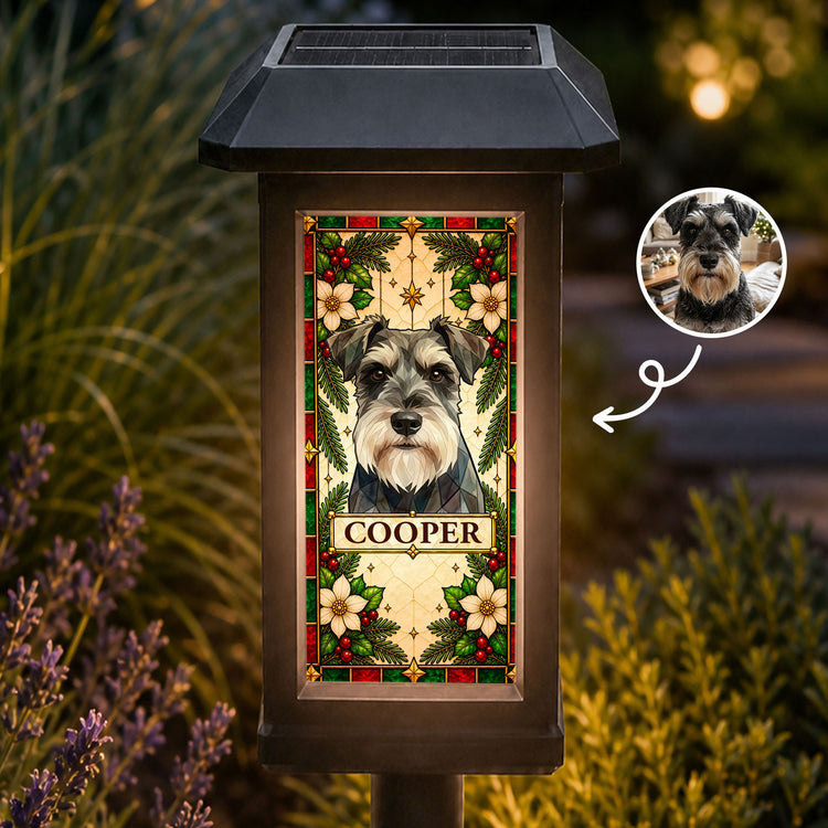 Custom-Pet-Portrait-Stained-Glass-Art-Christmas-Theme-Personalized-Solar-Garden-Light-1