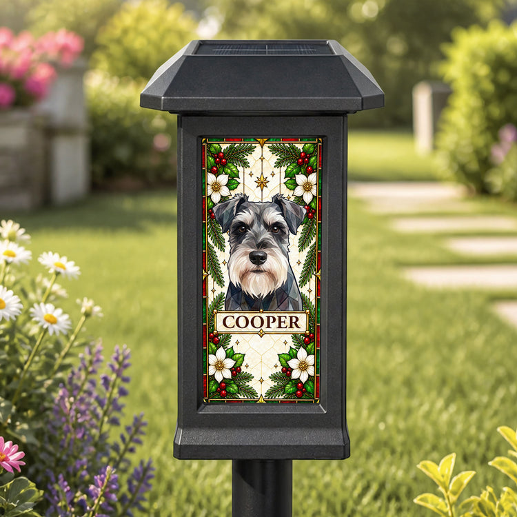 Custom-Pet-Portrait-Stained-Glass-Art-Christmas-Theme-Personalized-Solar-Garden-Light-2