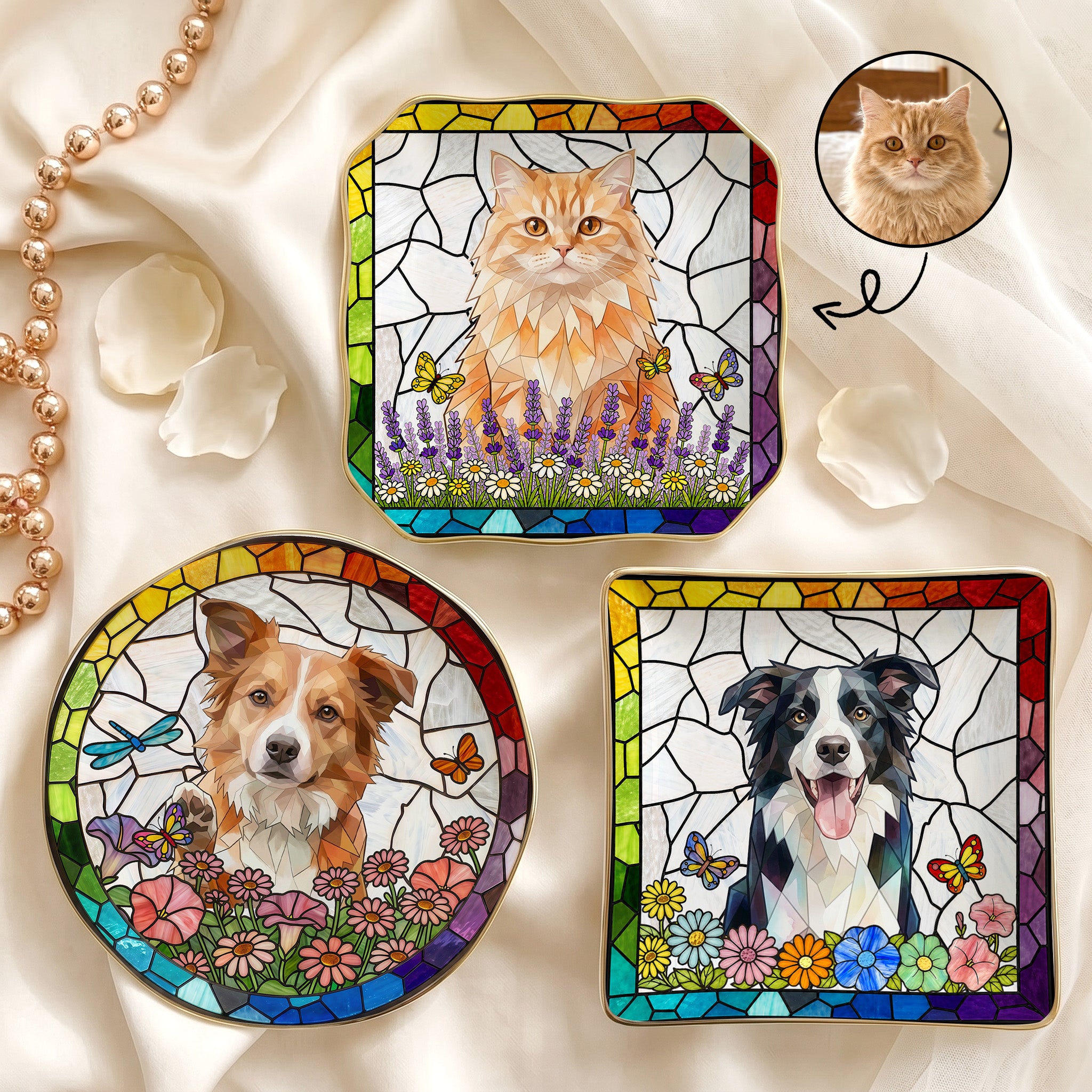 Custom-Pet-Portrait-Stained-Glass-Floral-Colorful-Personalized-Jewelry-Dish-1