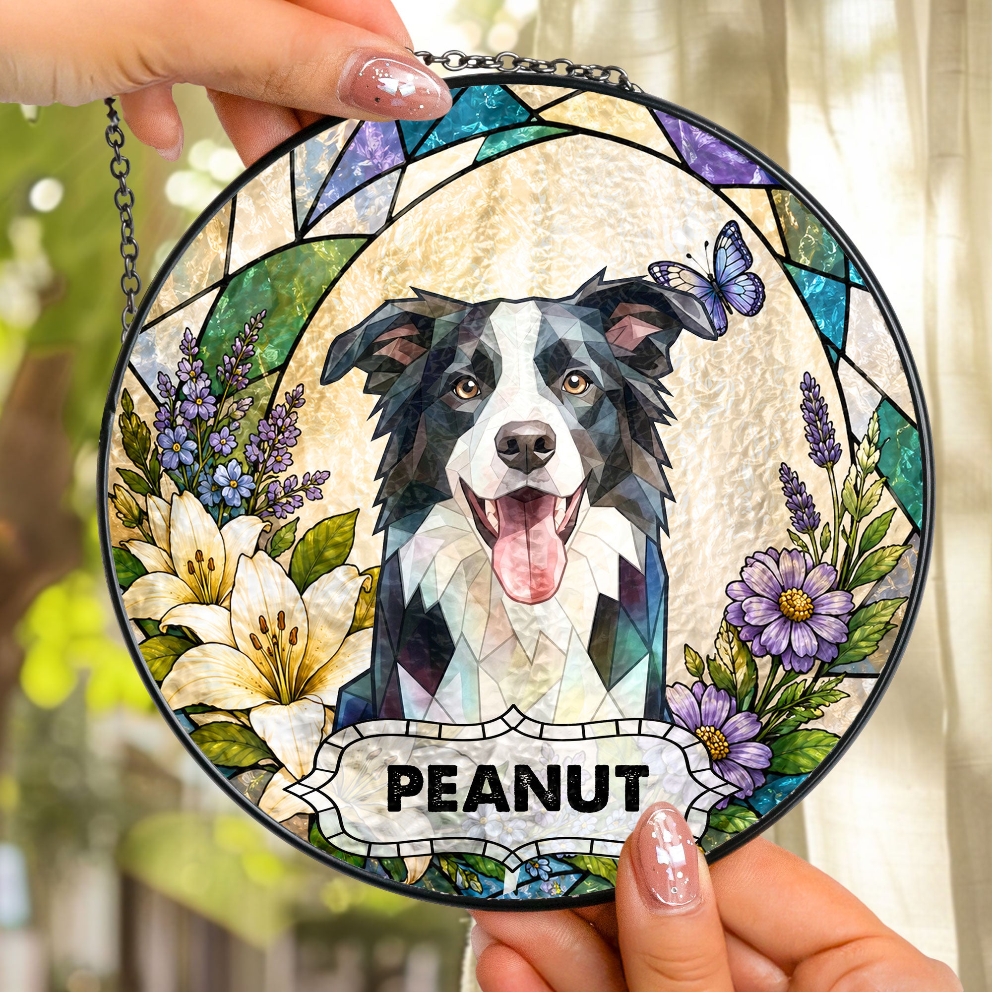 Custom-Pet-Portrait-Stained-Glass-Style-Art-Dog-Owners-Gifts-Pet-Loss-Gifts-Personalized-Window-Hanging-Suncatcher-3