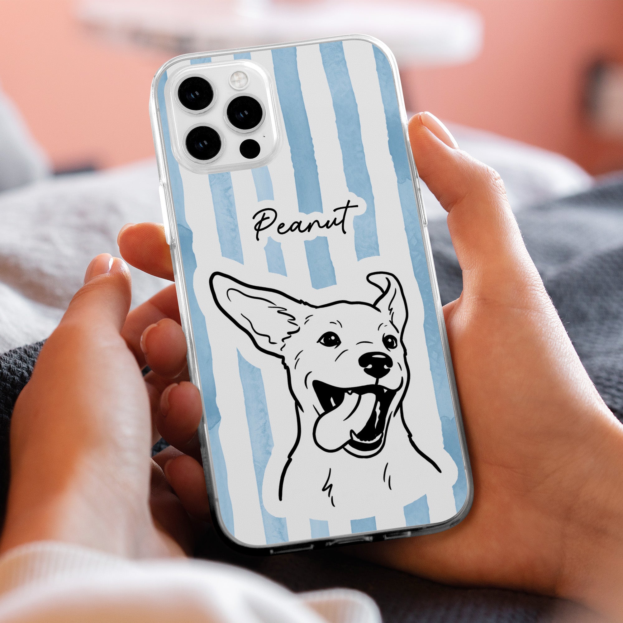 Custom-Pet-Portrait-Stripes-Pattern-Personalized-Phone-Case-3
