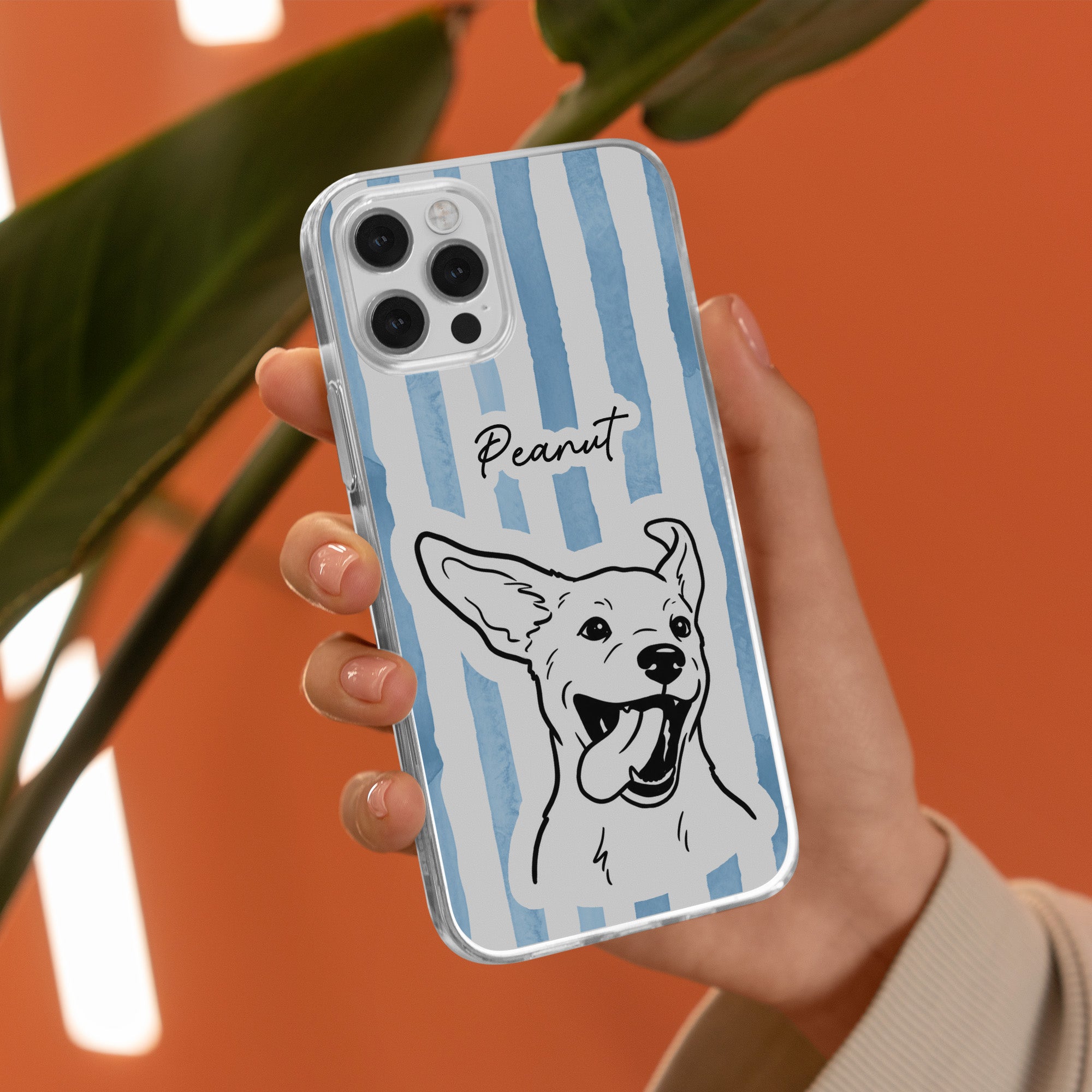Custom-Pet-Portrait-Stripes-Pattern-Personalized-Phone-Case-4