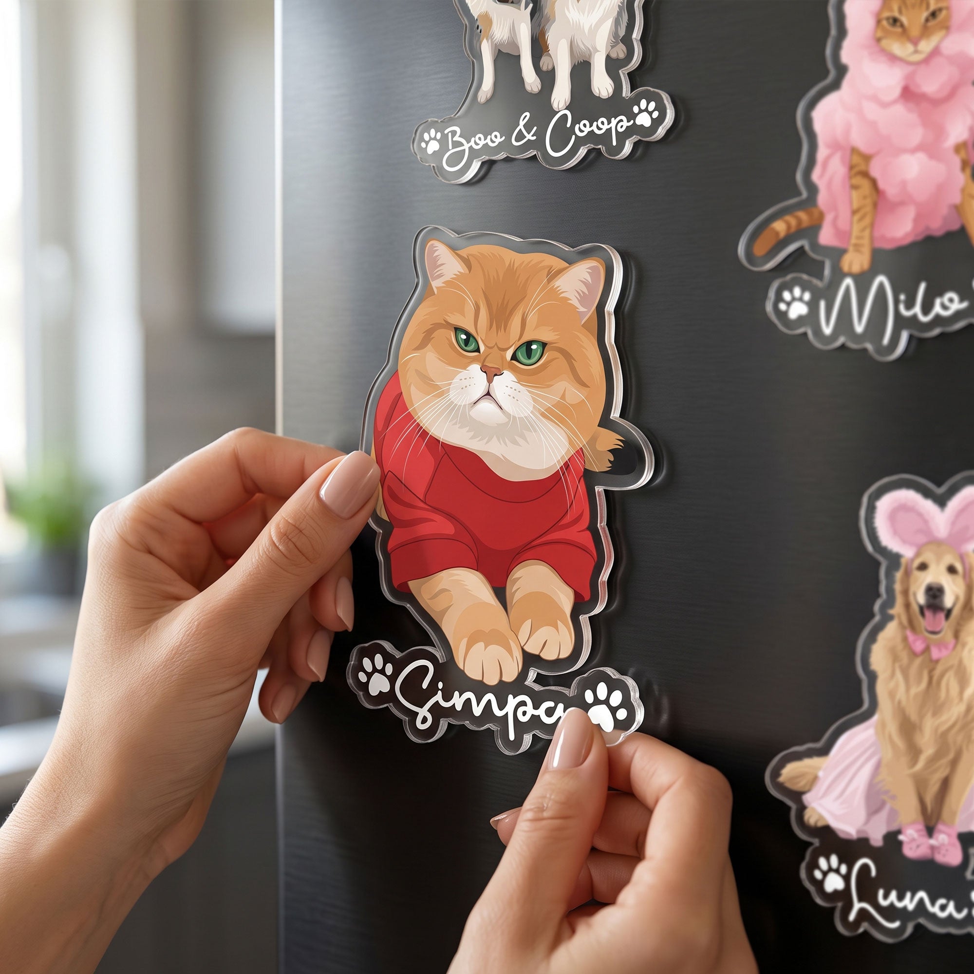 Custom-Pet-Portrait-Turn-Photo-Into-Art,-Gifts-For-Dog-Lovers,-Cat-Lovers-Personalized-Magnet-2