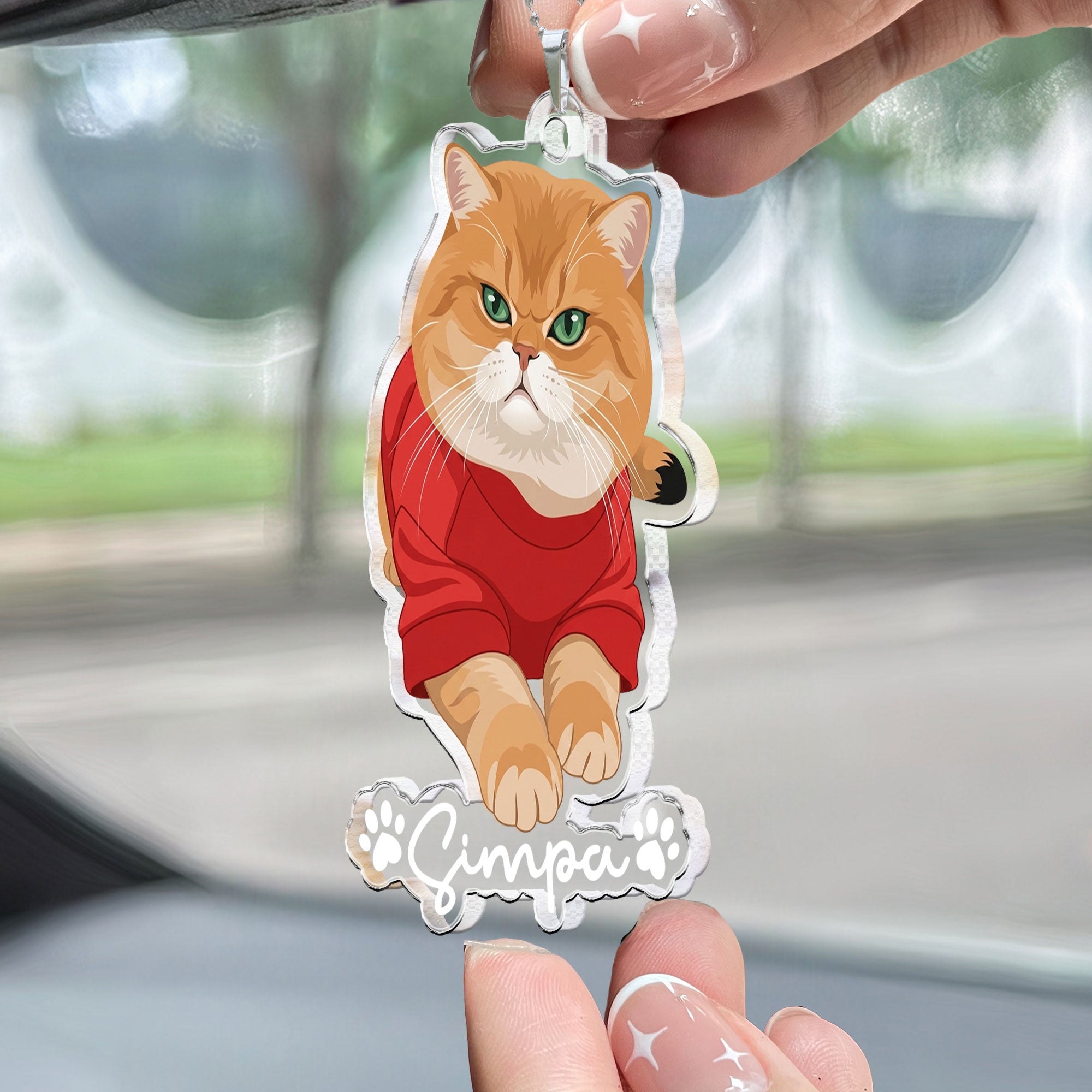 Custom-Pet-Portrait-Turn-Photo-Into-Art,-Gifts-For-Dog-Lovers,-Cat-Lovers-Personalized-Rear-View-Mirror-Accessory-3