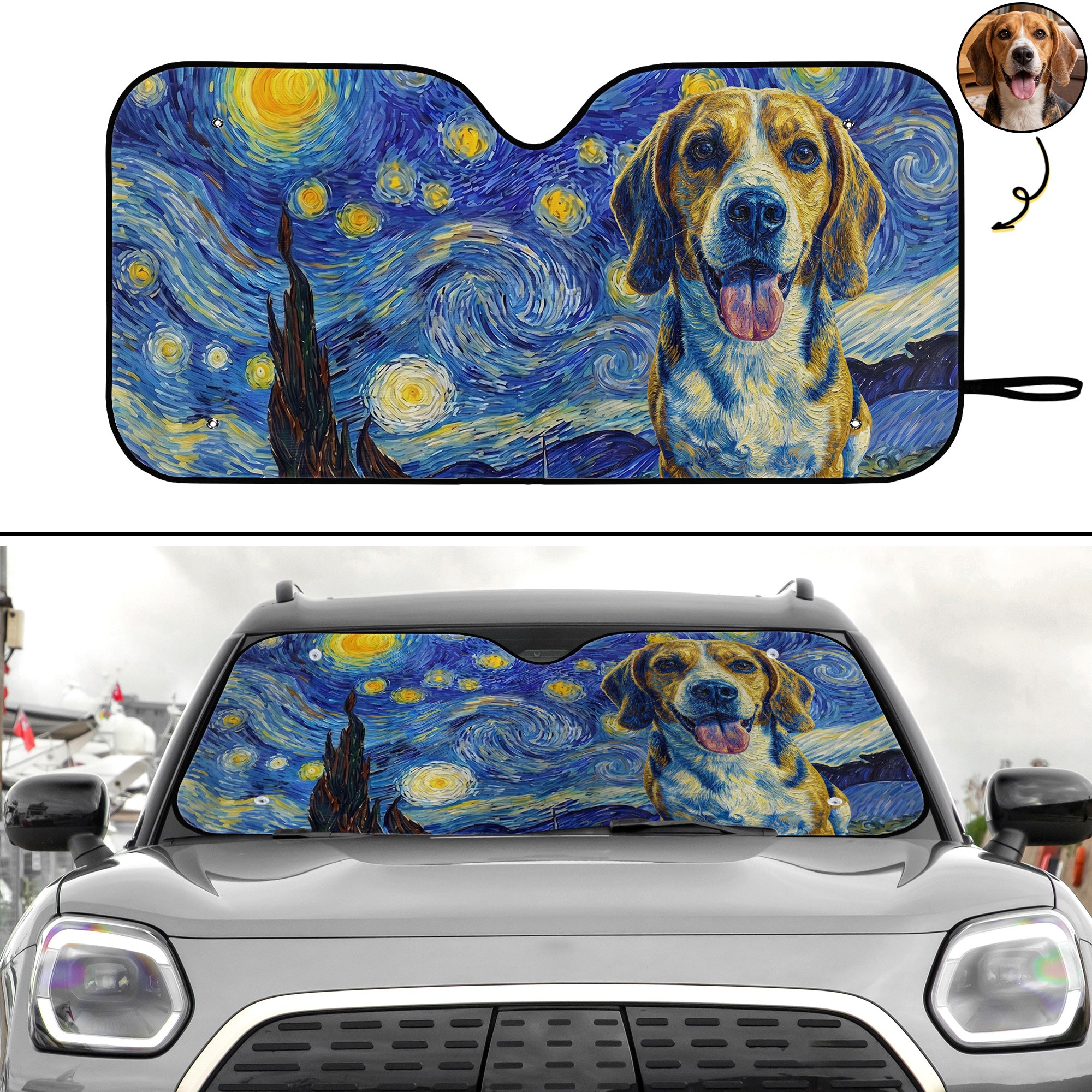 Custom-Pet-Portrait-Van-Gogh-Art-Personalized-Car-Sun-Shade-1