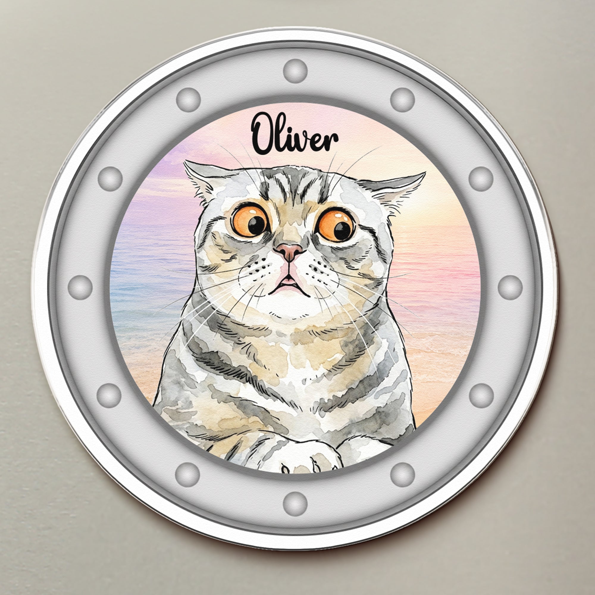 Custom-Pet-Portrait-Watercolor-Art-Funny-Cruise-Door-Decor-Personalized-Magnet-2