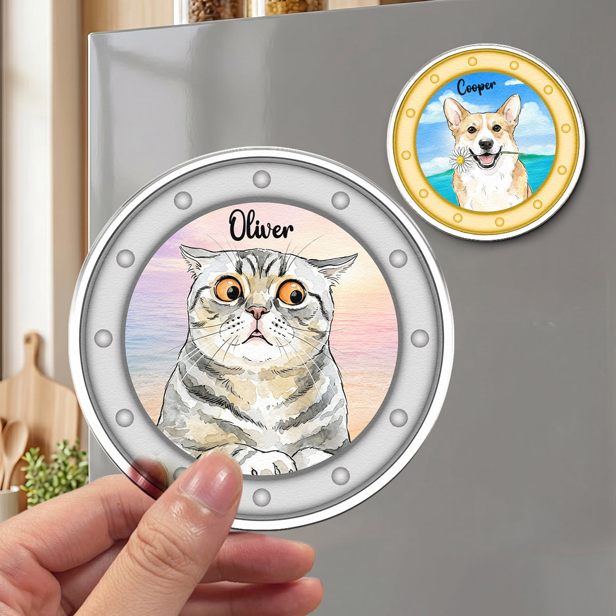 Custom-Pet-Portrait-Watercolor-Art-Funny-Cruise-Door-Decor-Personalized-Magnet-4