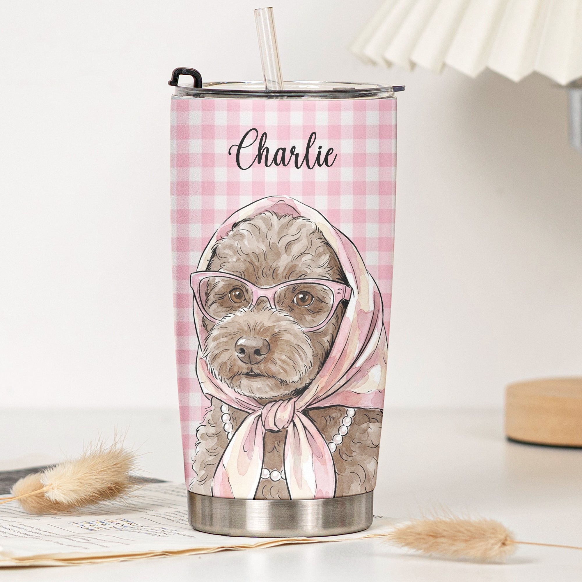 Custom-Pet-Portrait-Watercolor-Art-Gift-For-Dog-Mom-Cat-Mom-Personalized-Tumbler-Cup-5