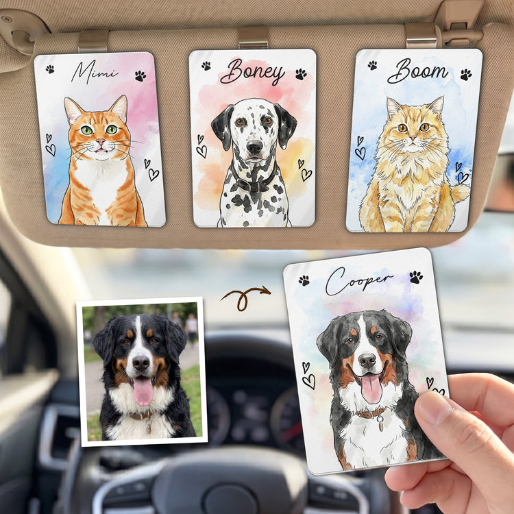 Custom-Pet-Portrait-Watercolor-Art-Gift-For-Pet-Lovers-Personalized-Visor-Clip-1