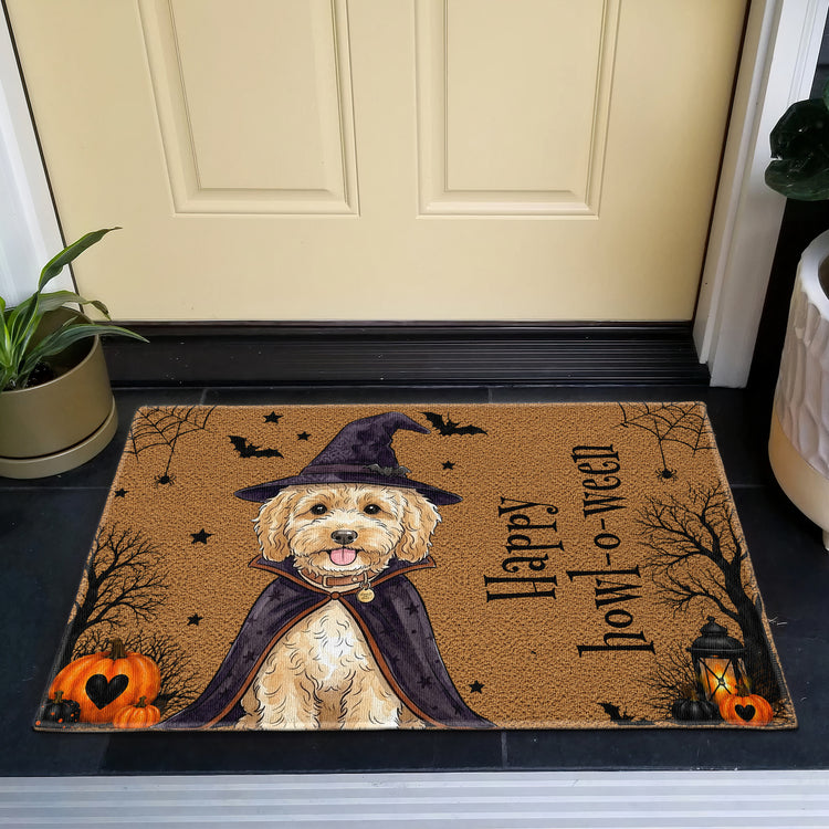 Custom-Pet-Portrait-Watercolor-Art-Happy-Halloween-Personalized-Doormat-2
